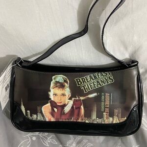 NWT Black Audrey Hepburn Printed Women's Bag